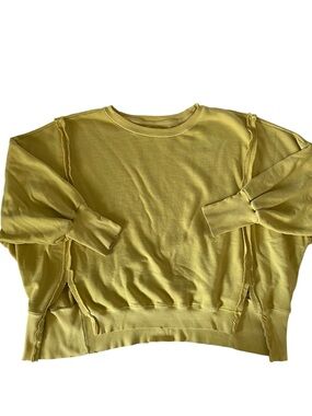 Free People We The Free Camden Sweatshirt Lamplit Yellow Small Oversized